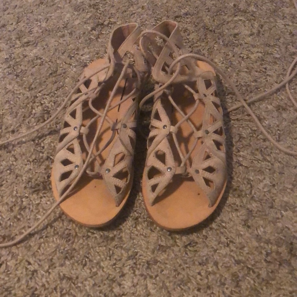 Tan gladiator sandals